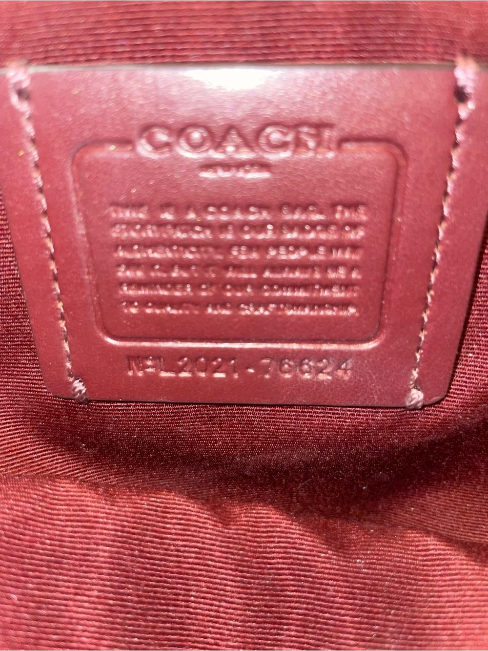 Coach Coral-Red Leather Zip Front Backpack
